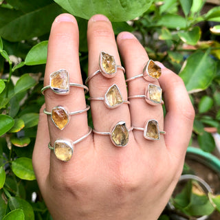 Natural Raw Citrine Ring, 925 Sterling Silver Ring, Uncut Gemstone Ring, Raw Gemstone Ring, Gift For Mom