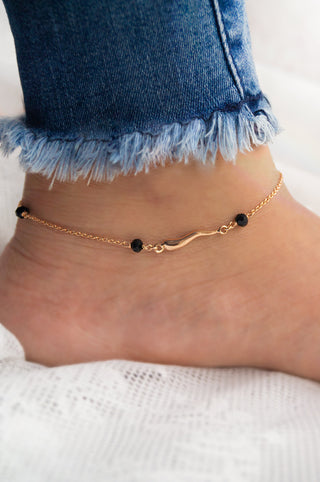 Wave Rose Gold Plated Anklet By Harshita Jewellery