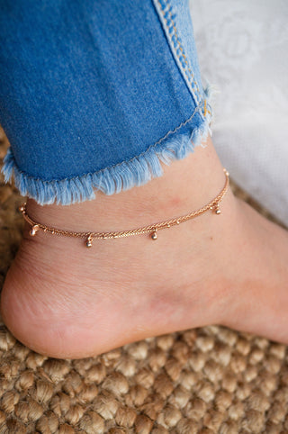 Tiny Little Ball Charms Anklet By Harshita Jewellery