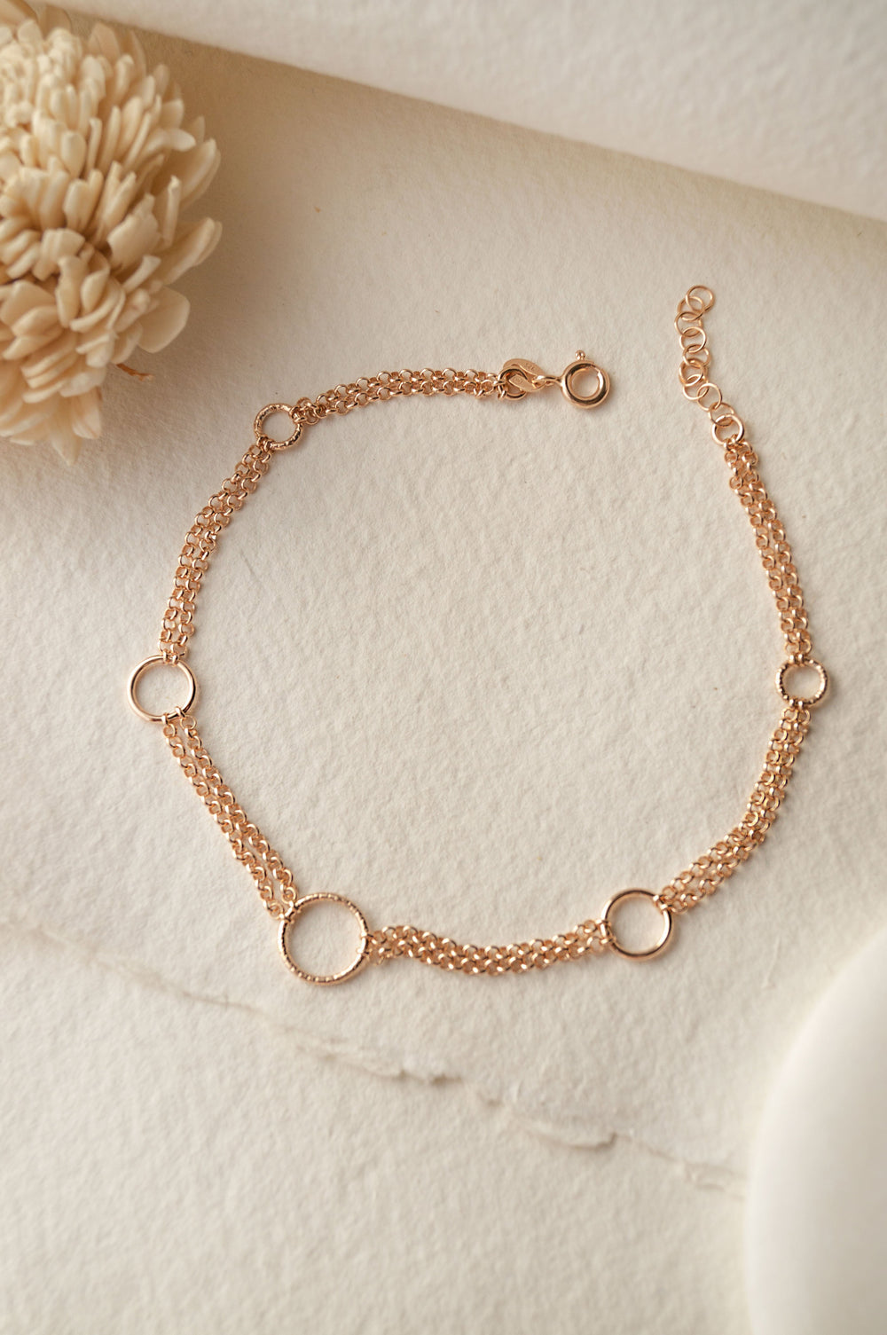 Circles With Circles Rose Gold Plated Anklet By Harshita Jewellery