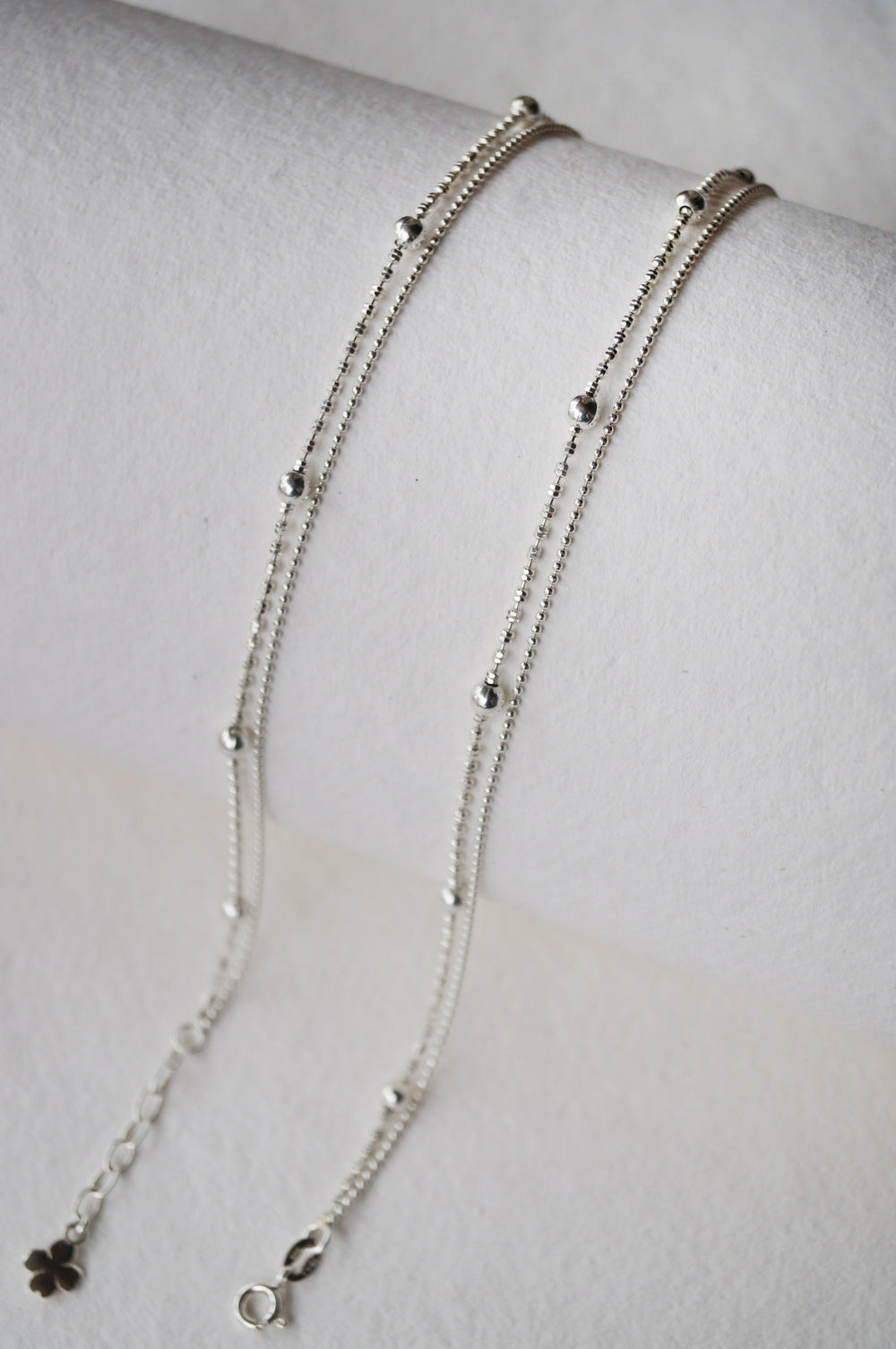 Station Beads Two Layer Anklet By Harshita Jewellery