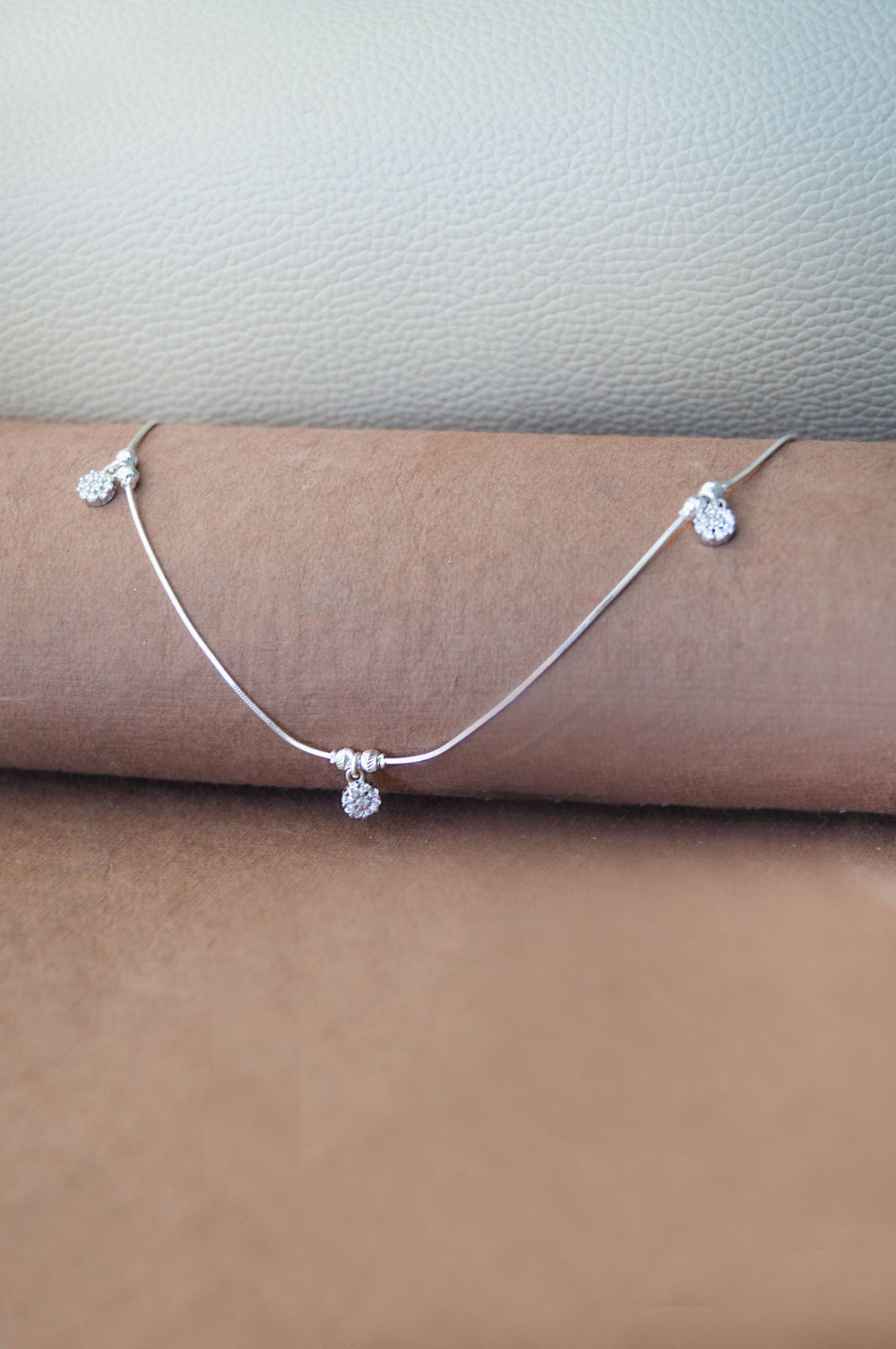 Floral Cluster Charms Anklet By Harshita Jewellery