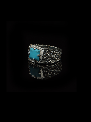 Sleeping Beauty Turquoise Forge Ring – 925 Sterling Silver