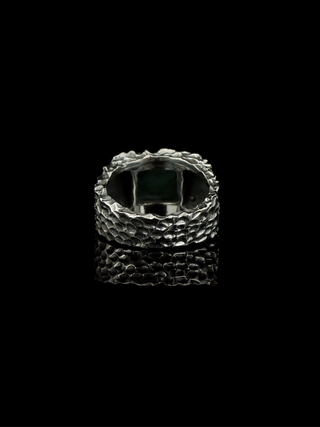 Moss Agate Forge Ring – 925 Sterling Silver
