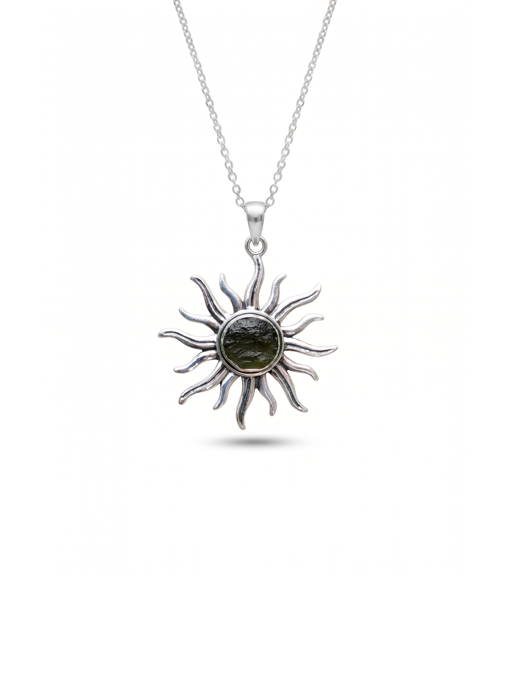 Certified Rough Moldavite Pendant, 925 Solid Sterling Silver Handmade Designer Pendant, 100% Natural Moldavite Gemstone Pendant Gift For Her