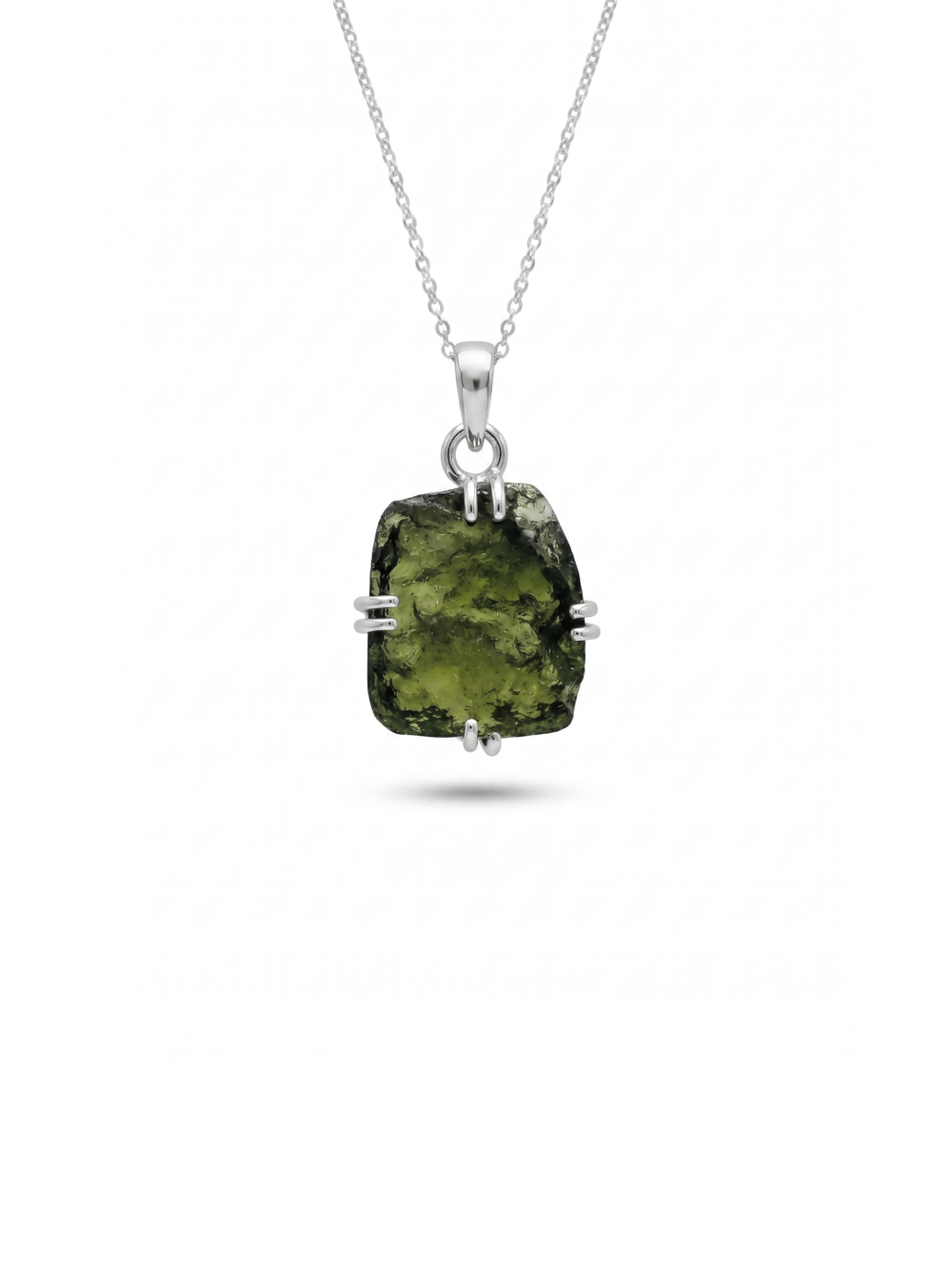 Certified Rough Moldavite Pendant, 925 Solid Sterling Silver Handmade Designer Pendant, 100% Natural Moldavite Gemstone Pendant Gift For Her