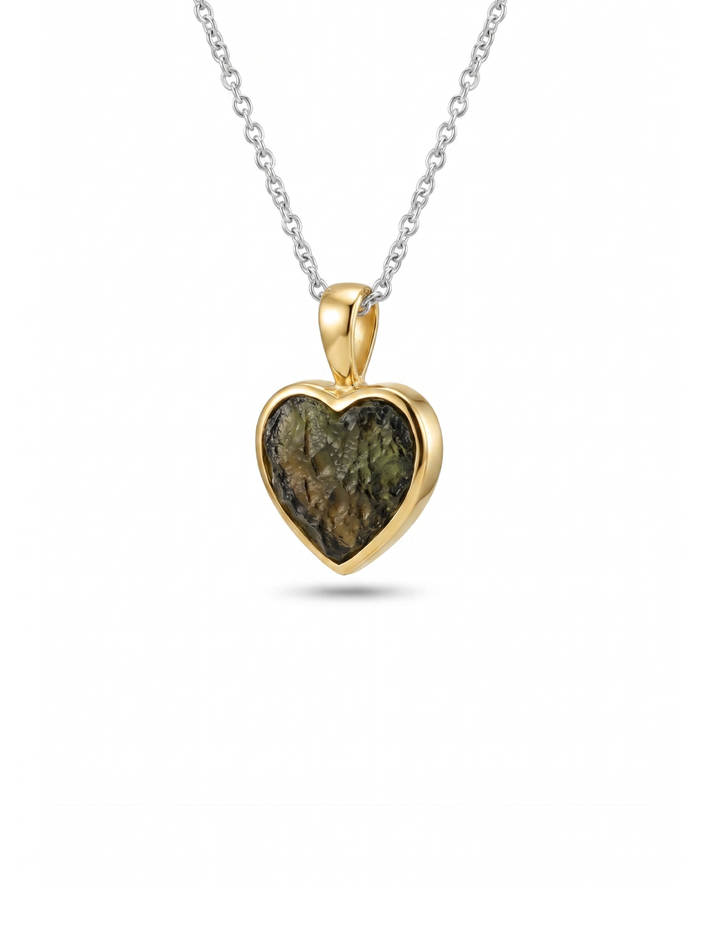 Certified Rough Moldavite Necklace 925 Solid Sterling Silver Handmade Designer Necklace, 100% Natural Moldavite Gemstone Necklace