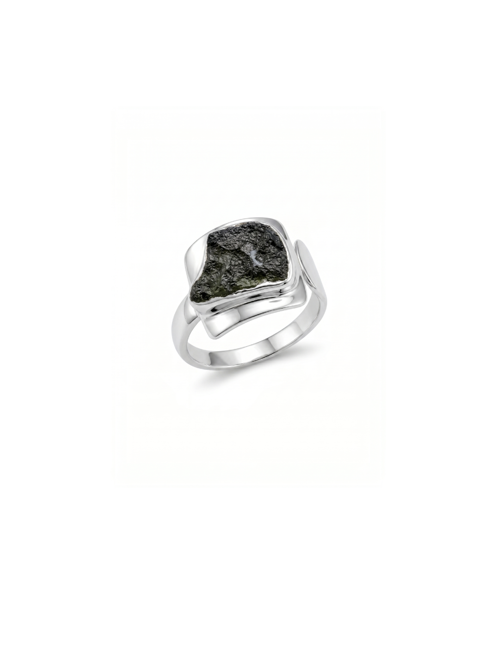 Natural Raw Moldavite Ring, 925 Solid Sterling Silver Czech Republic Raw Gemstone Handmade Jewelry Ring Gift For Her
