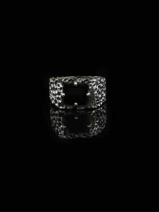 Black Onyx Ring for Men | 925 Sterling Silver Onyx Ring | Handmade Statement Ring | Oxidized Biker Ring | Gothic 