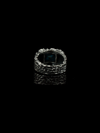 Copper Turquoise Ring for Men | 925 Sterling Silver Turquoise Ring | Handmade Statement Ring | Oxidized Biker Ring | Vintage Jewelry | Harshita Jewellery
