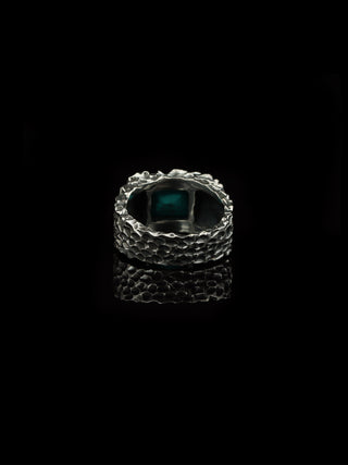 Copper Turquoise Ring for Men | 925 Sterling Silver Turquoise Ring | Handmade Statement Ring