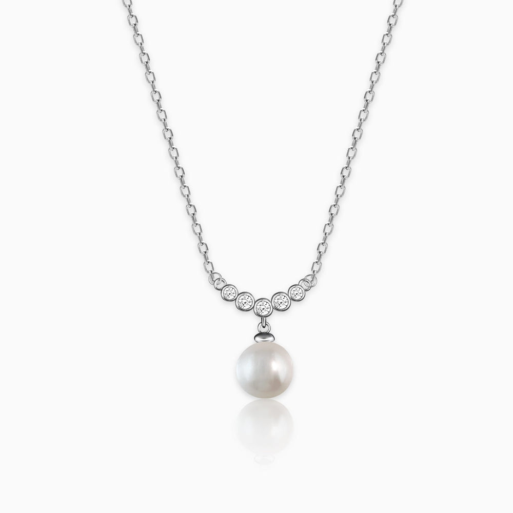Minimal Pearl Necklace By Harshita Jewellery