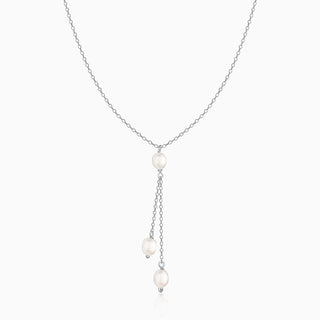 Silver Glam Drops Necklace By Harshita Jewellery