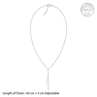 Silver Glam Drops Necklace By Harshita Jewellery