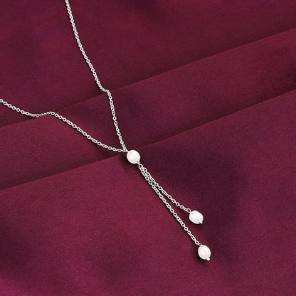 Silver Glam Drops Necklace By Harshita Jewellery
