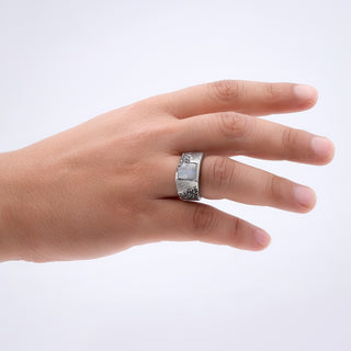 Rainbow Moonstone Men's Ring By Harshita Jewellery