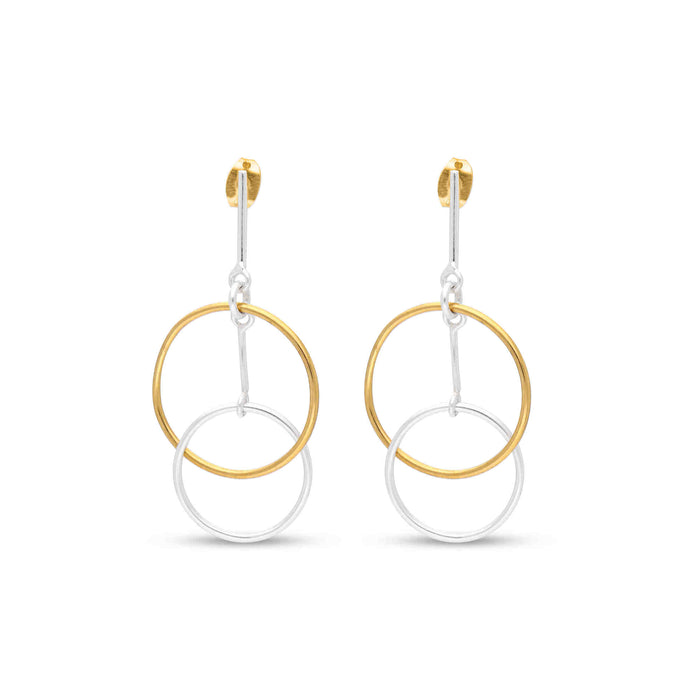 TWO TONE STYLE EARRING, 925 sterling Silver By Harshita Jewellery