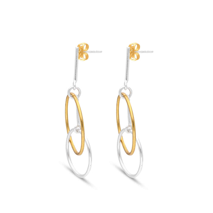 TWO TONE STYLE EARRING, 925 sterling Silver By Harshita Jewellery