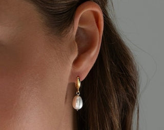 Fresh Water Pearl Earrings 925 Sterling Silver jewelry