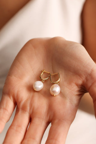 Fresh Water Pearl Earrings 925 Sterling Silver jewelry
