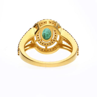 Emerald & Polki Diamond Wedding Ring For Women By Harshita Jewellery