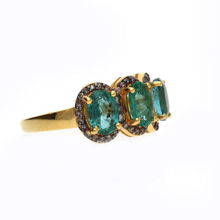 Victorian Emerald & Polki Diamond Wedding Ring For Women By Harshita Jewellery