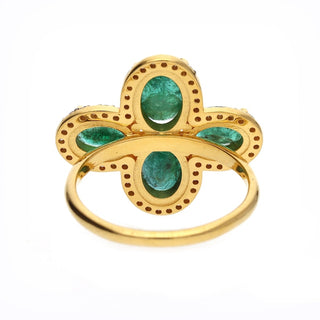 Emerald & Polki Diamond Engagement Ring For Women By Harshita Jewellery
