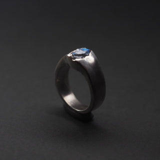 Rough Labradorite Men's Ring By Harshita Jewellery