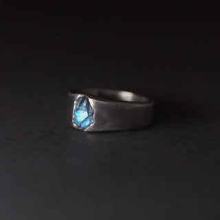 Rough Labradorite Men's Ring By Harshita Jewellery