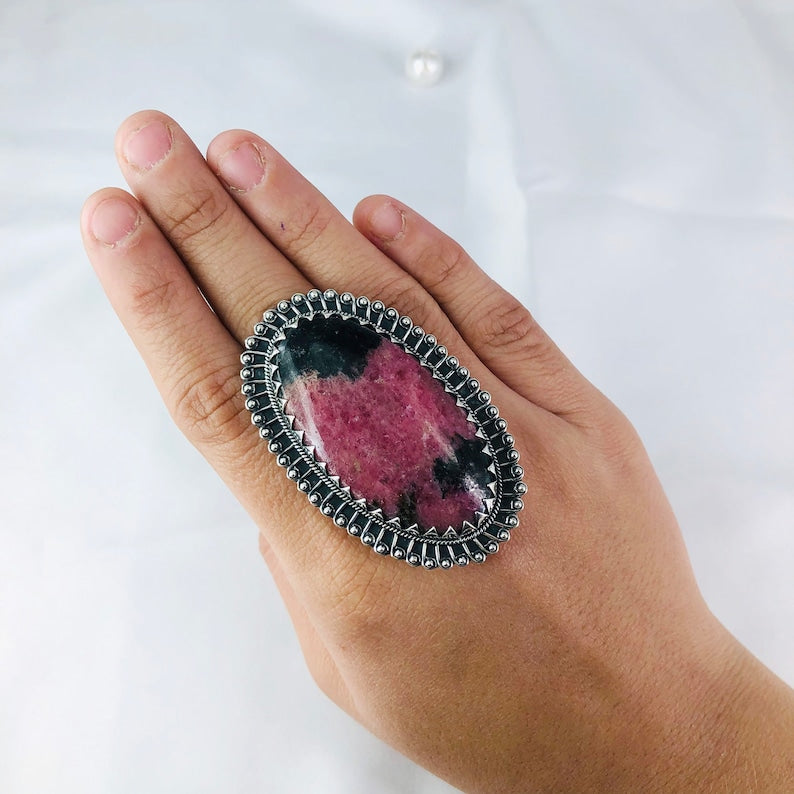 Rhodonite Ring By Harshita Jewellery