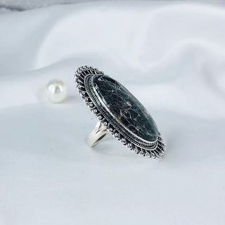 Turritella Jasper Gemstone Ring By Harshita Jewellery