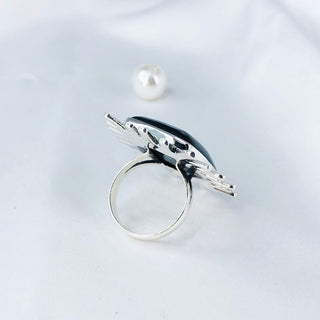 Natural Black Onyx Ring By Harshita Jewellery
