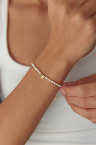 Pearl Bracelet Gold Heart Love Charm Bracelet For women