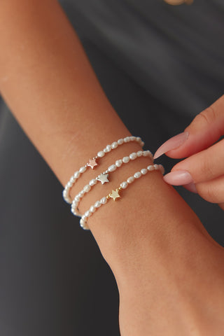 Pearl Bracelet Gold Heart Love Charm Bracelet For women
