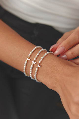 Pearl Bracelet Gold Heart Love Charm Bracelet For women