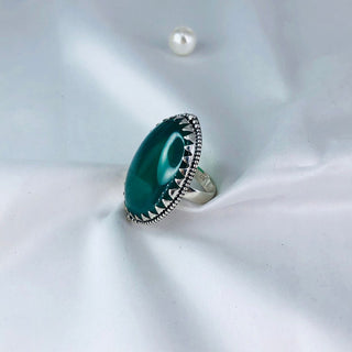 Natural Green Onyx Ring By Harshita Jewellery