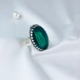 Natural Green Onyx Ring By Harshita Jewellery