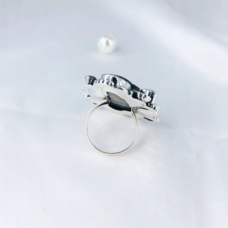 Natural Labradorite & Rainbow Moonstone Ring By Harshita Jewellery