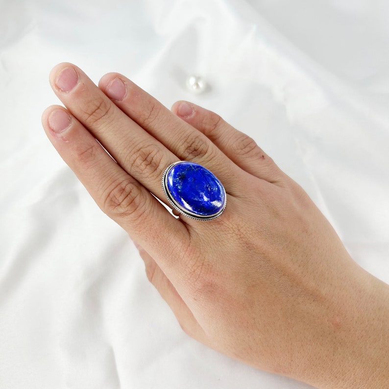 Natural Lapis Lazuli ring By Harshita Jewellery