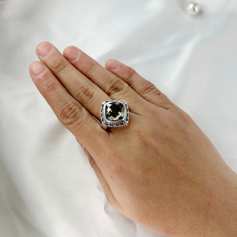 Green Amethyst Ring By Harshita Jewellery