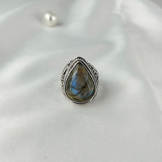 Natural Labradorite Ring By Harshita Jewellery