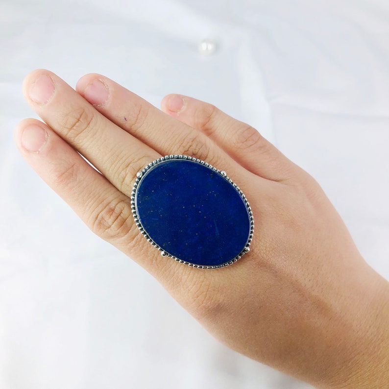 Lapis Lazuli Gemstone Ring By Harshita Jewellery