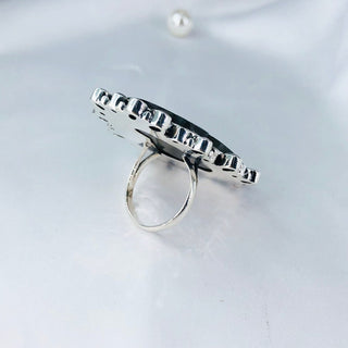 Natural Labradorite & Rainbow Moonstone Gemstone Ring By Harshita Jewellery