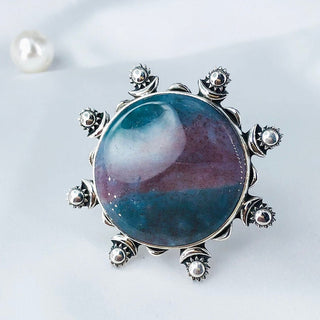 Moss Agate Gemstone Ring By Harshita Jewellery