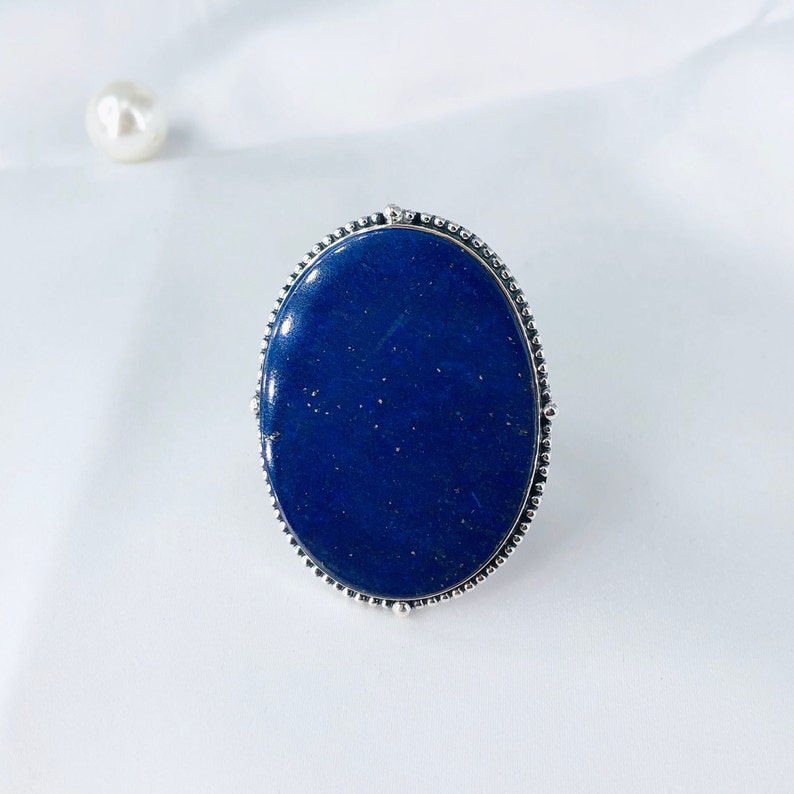Lapis Lazuli Gemstone Ring By Harshita Jewellery