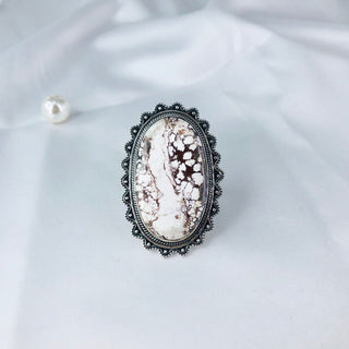 Natural Wild Horse magnesite Gemstone Ring By Harshita Jewellery