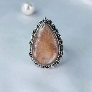 Natural Sunstone Ring By Harshita Jewellery
