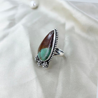 Natural Chrysoprase Gemstone Ring By Harshita Jewellery
