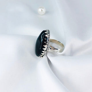 Natural Black Onyx Ring By Harshita Jewellery