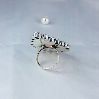 Natural Pink Opal, Amazonite, Peach Moonstone & Turquoise Ring By Harshita Jewellery